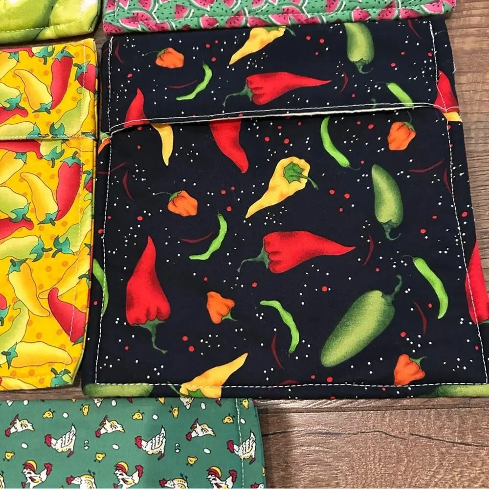 Lot of 5 Handmade Storage Bags